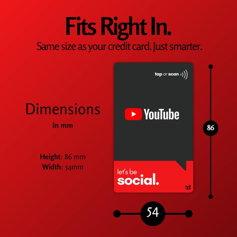 Information graphic from the Amazon listing for YouTube NFC Subscribe Card