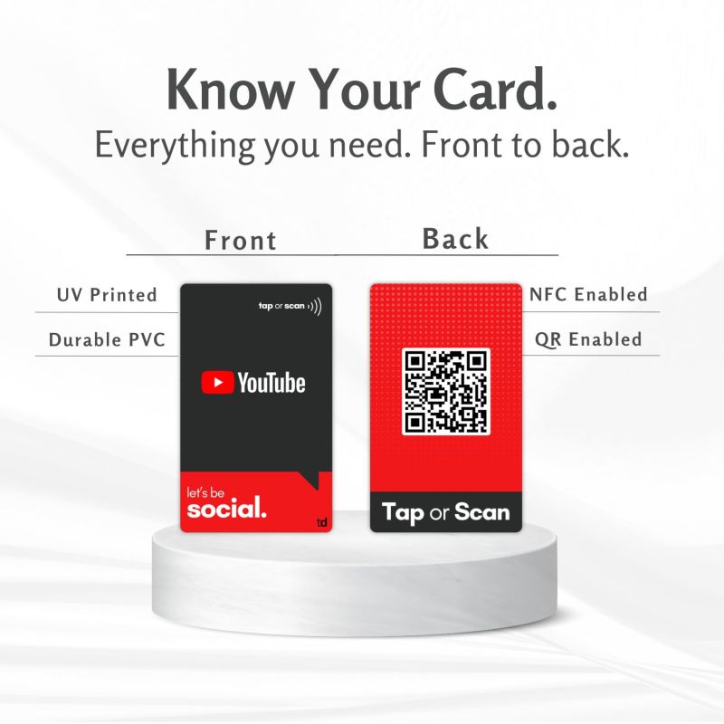 Information graphic from the Amazon listing for YouTube NFC Subscribe Card