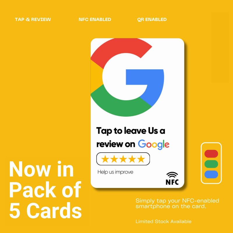 Information graphic from the Amazon listing for tinydabba Review NFC Card