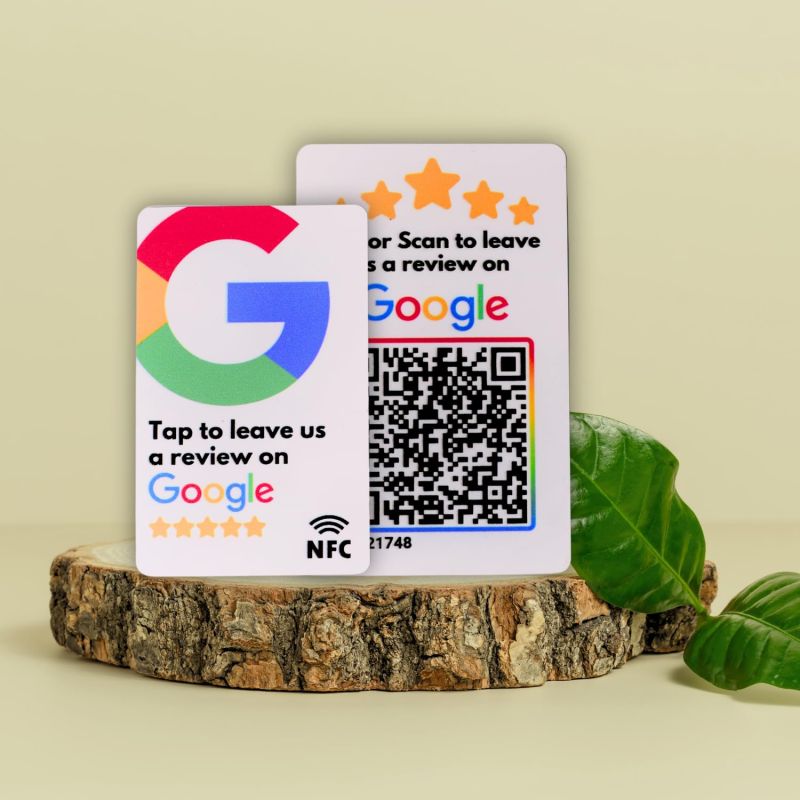 Information graphic from the Amazon listing for tinydabba Review NFC Card
