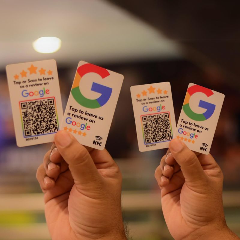 Information graphic from the Amazon listing for tinydabba Review NFC Card