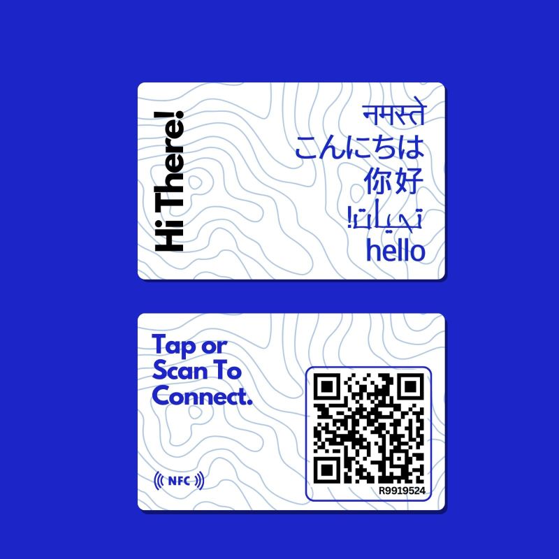 Information graphic from the Amazon listing for tinydabba NFC & QR-Enabled Business Card
