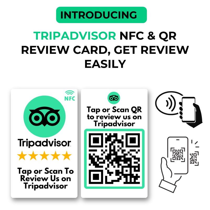 Information graphic from the Amazon listing for Tripadvisor Review NFC Card