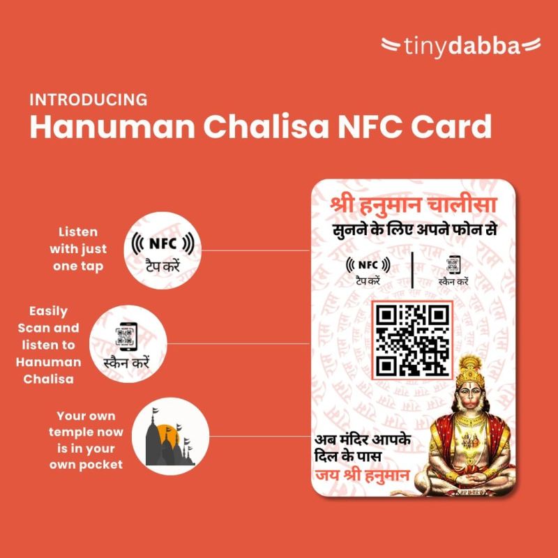 Information graphic from the Amazon listing for Hanuman Chalisa Card