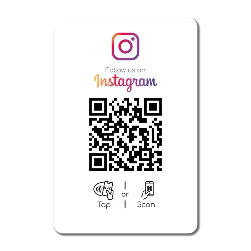 Information graphic from the Amazon listing for tinydabba Instagram NFC Card