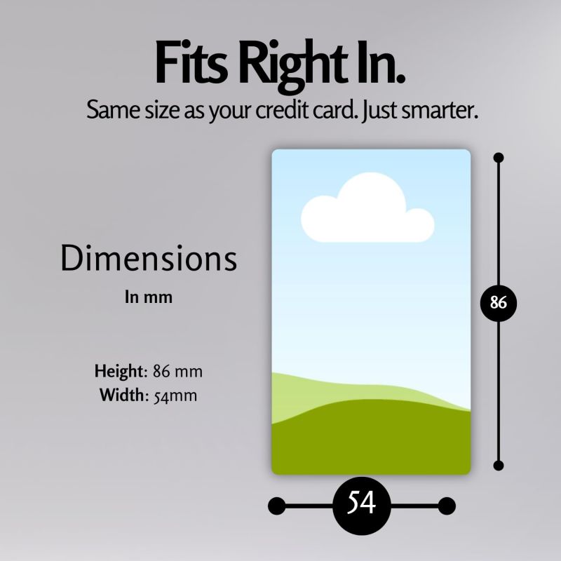 Information graphic from the Amazon listing for tinydabba Fully Custom NFC Card