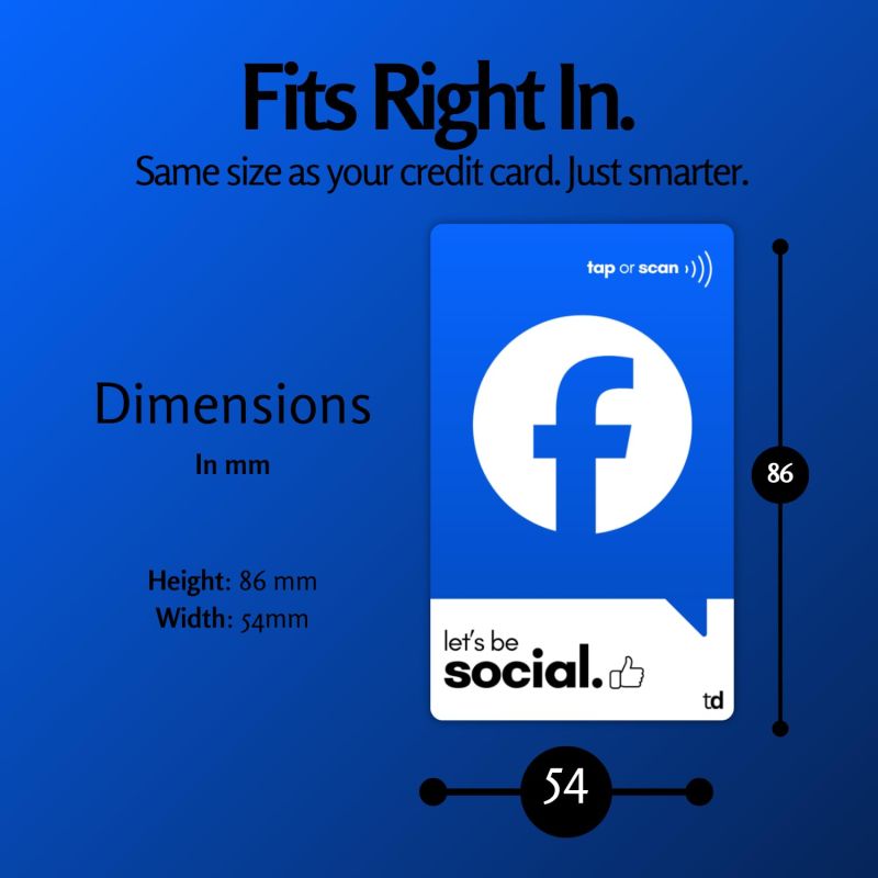 Information graphic from the Amazon listing for Facebook NFC Card