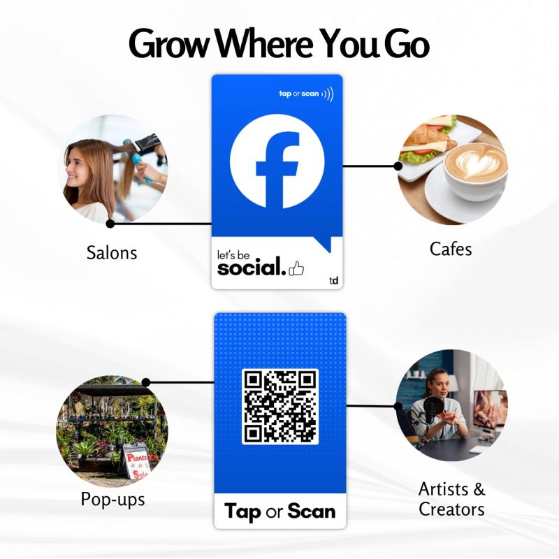 Information graphic from the Amazon listing for Facebook NFC Card