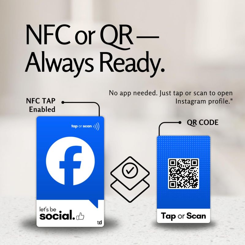 Information graphic from the Amazon listing for Facebook NFC Card