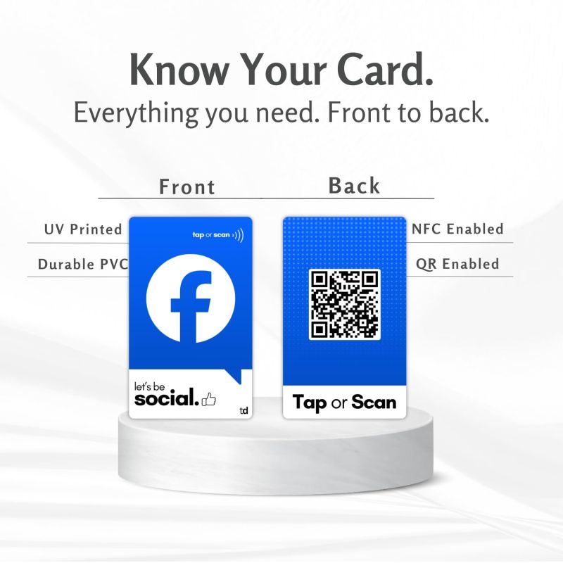 Information graphic from the Amazon listing for Facebook NFC Card