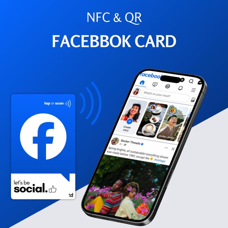 Information graphic from the Amazon listing for Facebook NFC Card