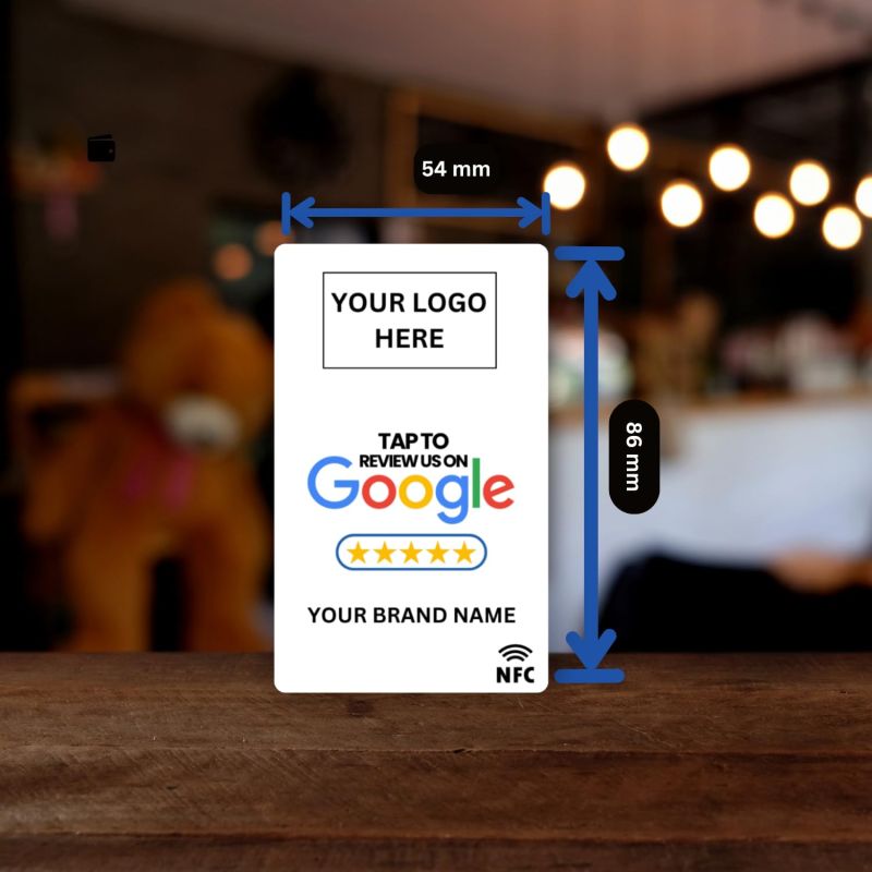 Information graphic from the Amazon listing for Review NFC Card