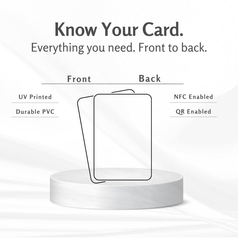 Information graphic from the Amazon listing for Review NFC Card, Pack of 5 cards, Facebook, Whatsapp, Instagram, Youtube