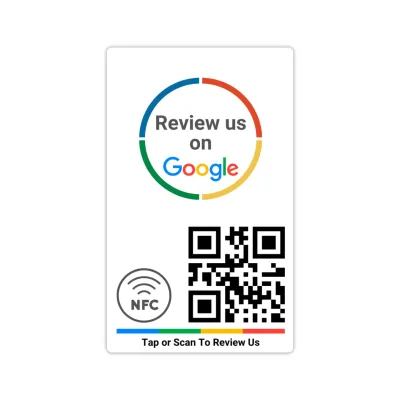 Review NFC Card with sticker, from the Amazon listing