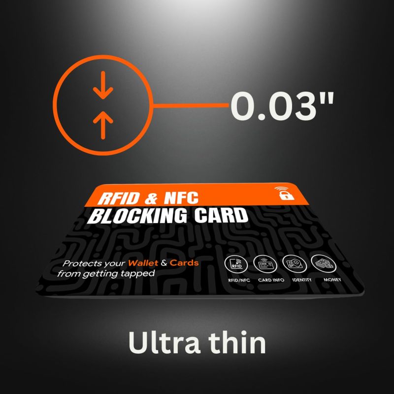 Information graphic from the Amazon listing for tinydabba NFC Blocking Cards (2-Pack)