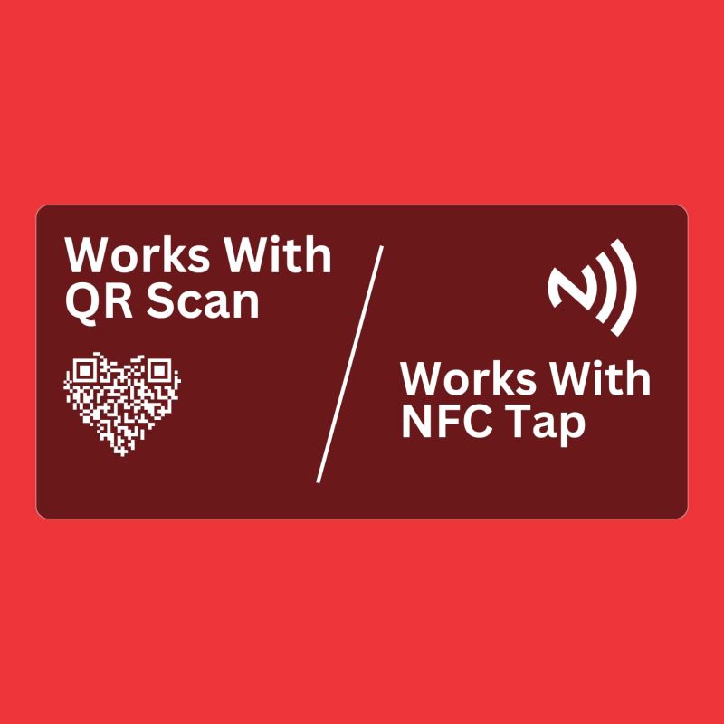 Information graphic from the Amazon listing for tinydabba Menu NFC Card