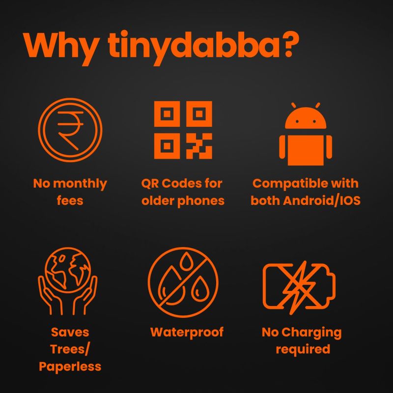 Information graphic from the Amazon listing for tinydabba Review NFC Card and Standee Combo