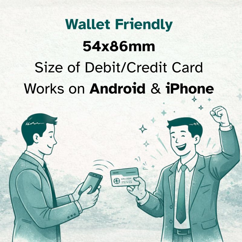 Information graphic from the Amazon listing for tinydabba SuperNFC Smart Digital Business Card
