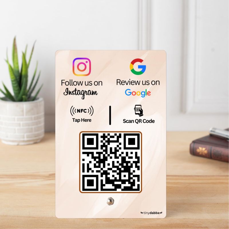 tinydabba Review + Instagram 2-in-1 combo NFC Standee with QR Code