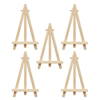 tinydabba 6-Inch Mini Wooden Easel Set (Pack of 5), from the Amazon listing
