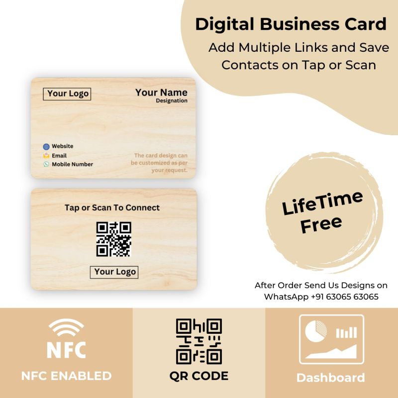 Information graphic from the Amazon listing for tinydabba NFC & QR-Enabled Business Card