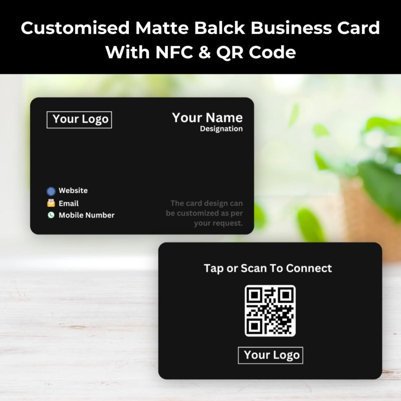 Information graphic from the Amazon listing for tinydabba NFC & QR-Enabled Business Card