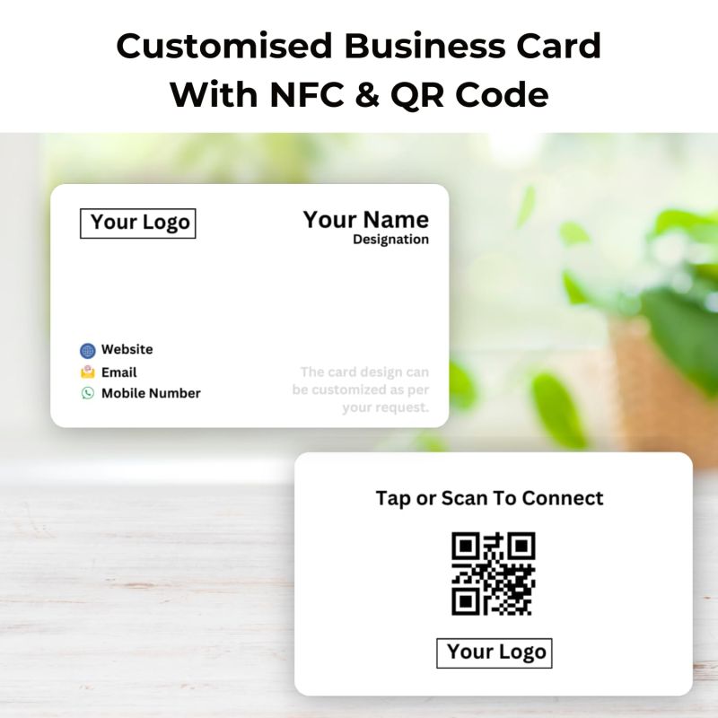 Information graphic from the Amazon listing for tinydabba NFC & QR-Enabled Business Card