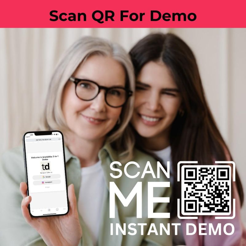 Information graphic from the Amazon listing for Review + Instagram 2-in-1 combo NFC Card with QR Code