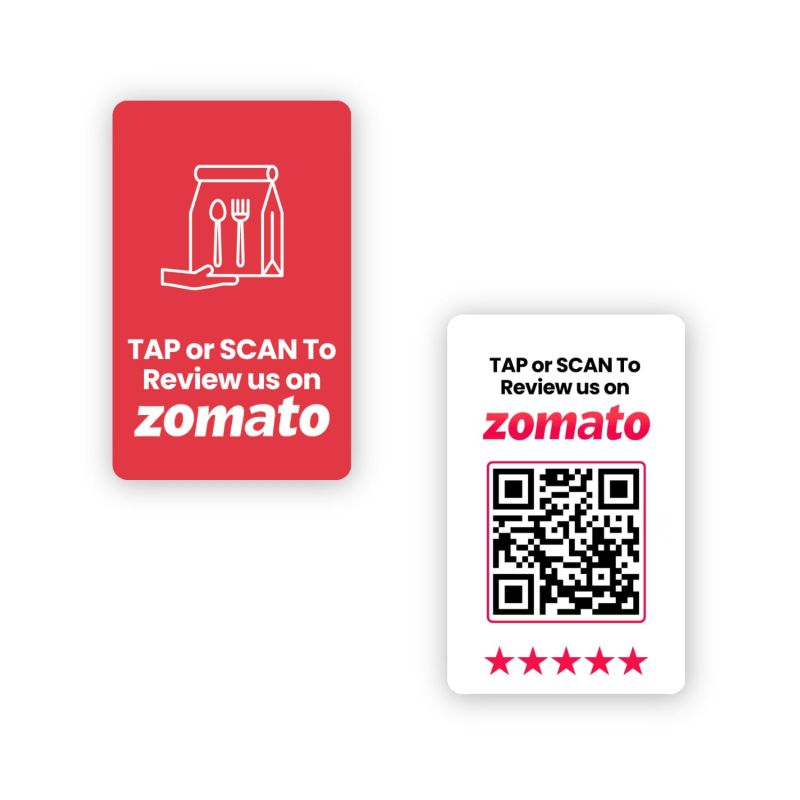 Zomato Review NFC Card with QR Code