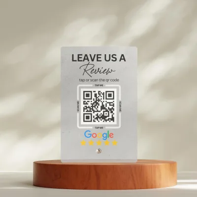 tinydabba Premium Frosted NFC & QR Code Review Standee, from the Amazon listing