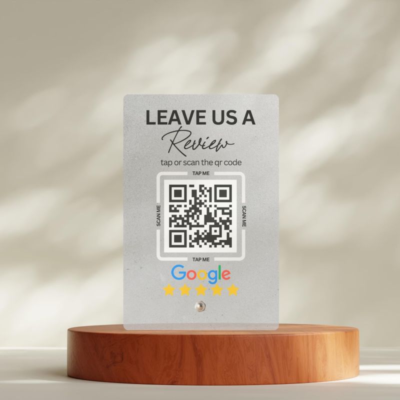 tinydabba Premium Frosted NFC & QR Code Review Standee