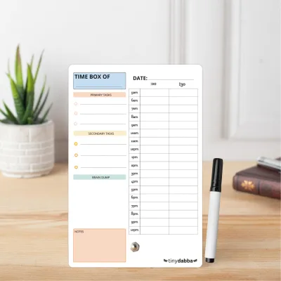 tinydabba Daily Planner Organizer, Timebox (4x6 inch), from the Amazon listing