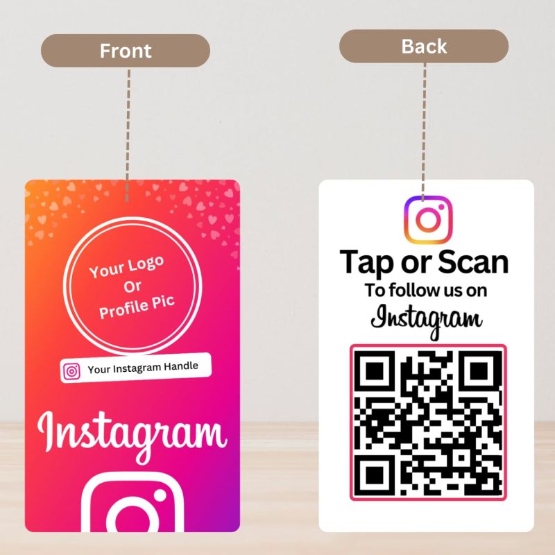 Information graphic from the Amazon listing for Custom Instagram NFC Card