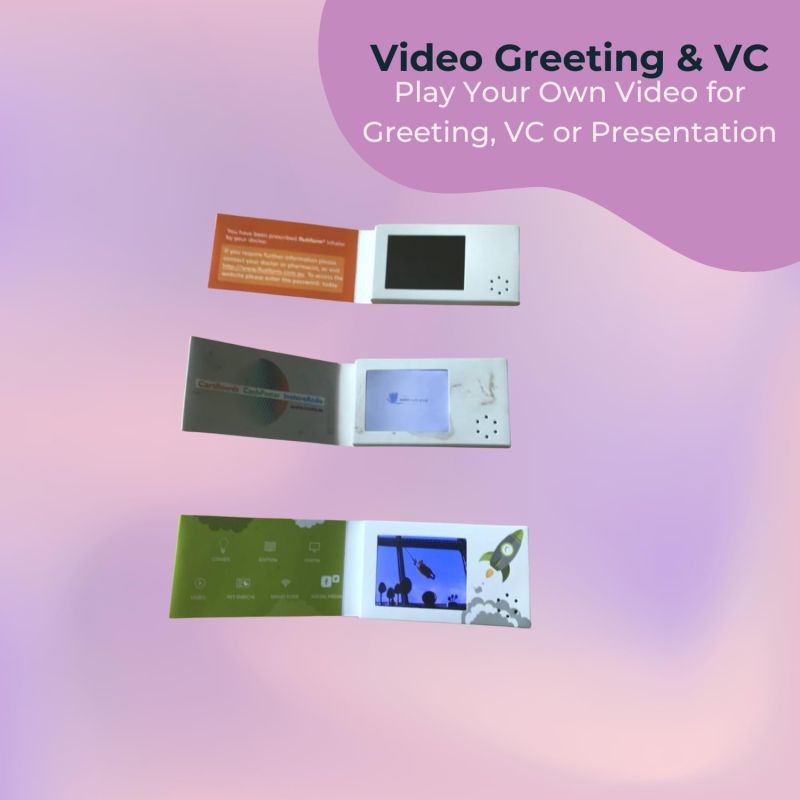 Information graphic from the Amazon listing for tinydabba Custom LCD Video Greeting Card, 2.4 inch Screen, Digital Message Display for Anniversary, Birthday, Wedding, Valentine, Visting Card