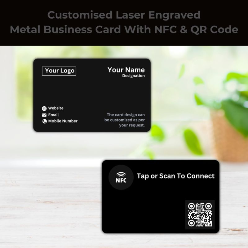 Information graphic from the Amazon listing for tinydabba NFC & QR-Enabled Business Card