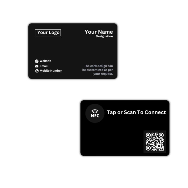 Information graphic from the Amazon listing for tinydabba NFC & QR-Enabled Business Card
