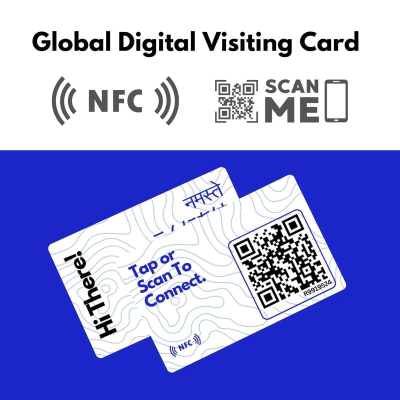Information graphic from the Amazon listing for tinydabba NFC & QR-Enabled Business Card