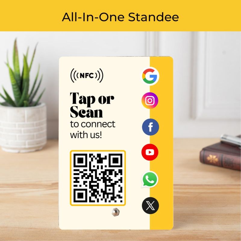 Information graphic from the Amazon listing for tinydabba Review Standee