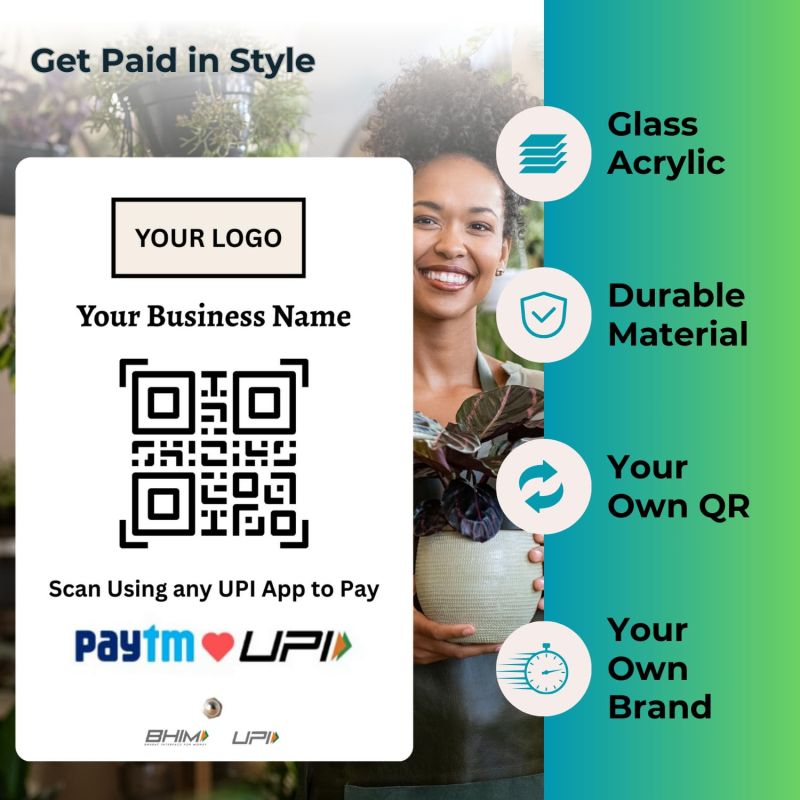 Information graphic from the Amazon listing for tinydabba All In one NFC Standee for Review, Facebook, Instagram, X, WhatsApp, CRM, YouTube, E-Mail & Website
