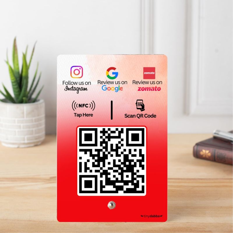 tinydabba Review + Instagram + Zomato 3-in-1 combo NFC Standee with QR Code