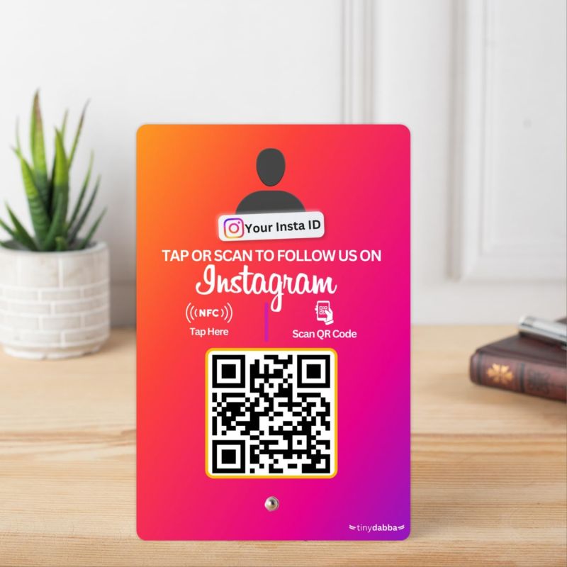 tinydabba Custom Instagram Review NFC Standee with QR Code
