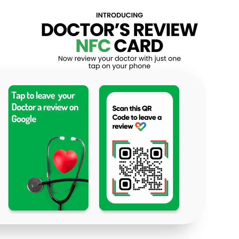 Information graphic from the Amazon listing for tinydabba Review NFC Card