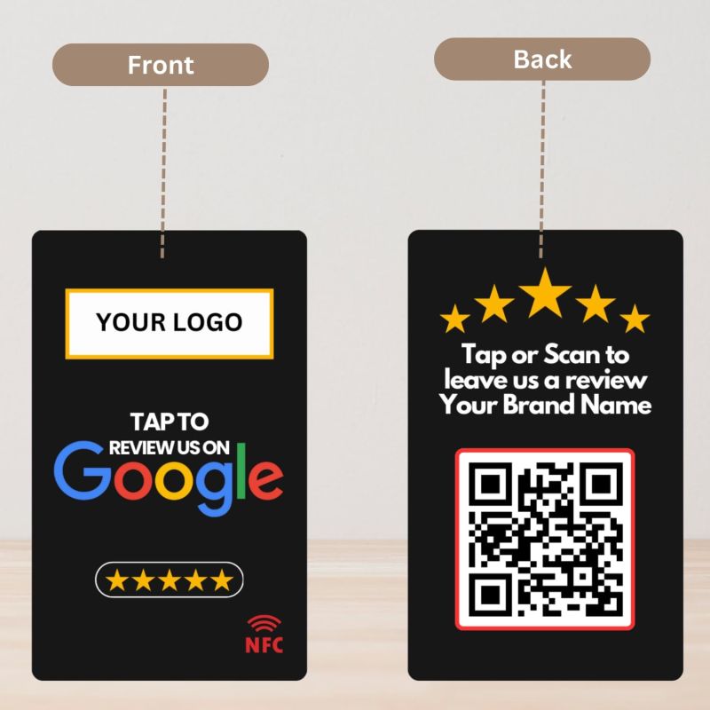 Information graphic from the Amazon listing for Review NFC Card