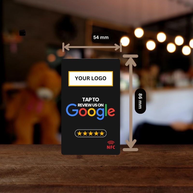 Information graphic from the Amazon listing for Review NFC Card