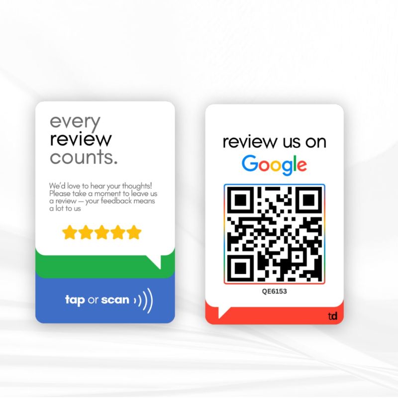 tinydabba NFC & QR Tap or Scan Feedback Card for Business