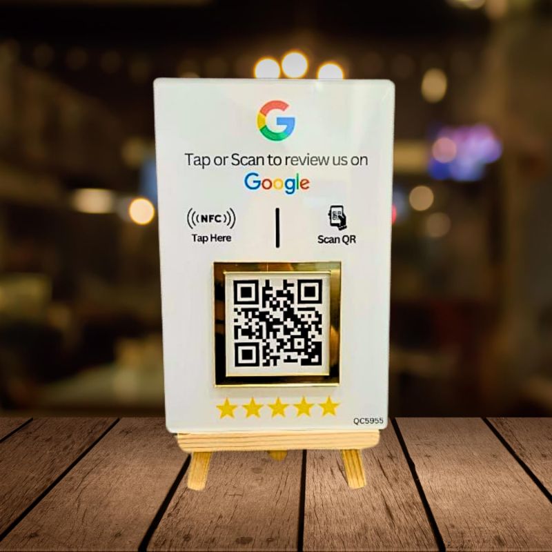 tinydabba NFC & QR Tap or Scan Feedback Standee for Business