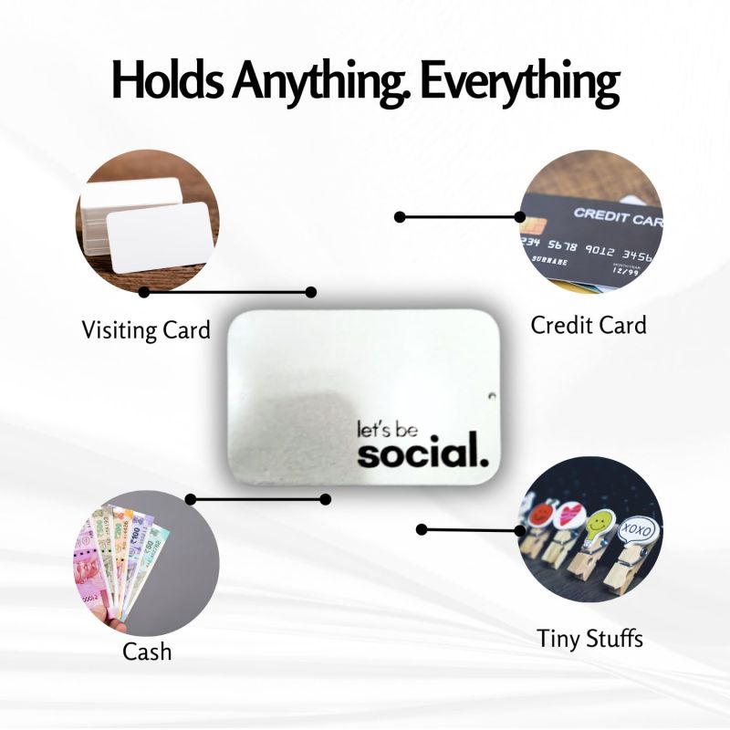 Information graphic from the Amazon listing for tinydabba Metal Visiting Card Holder
