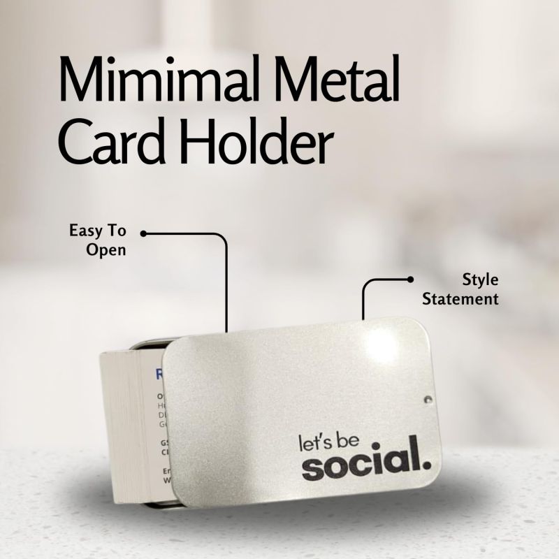 Information graphic from the Amazon listing for tinydabba Metal Visiting Card Holder