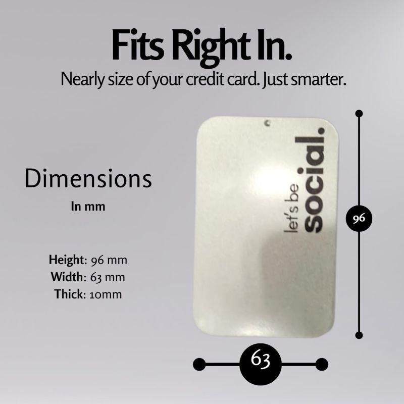 Information graphic from the Amazon listing for tinydabba Metal Visiting Card Holder