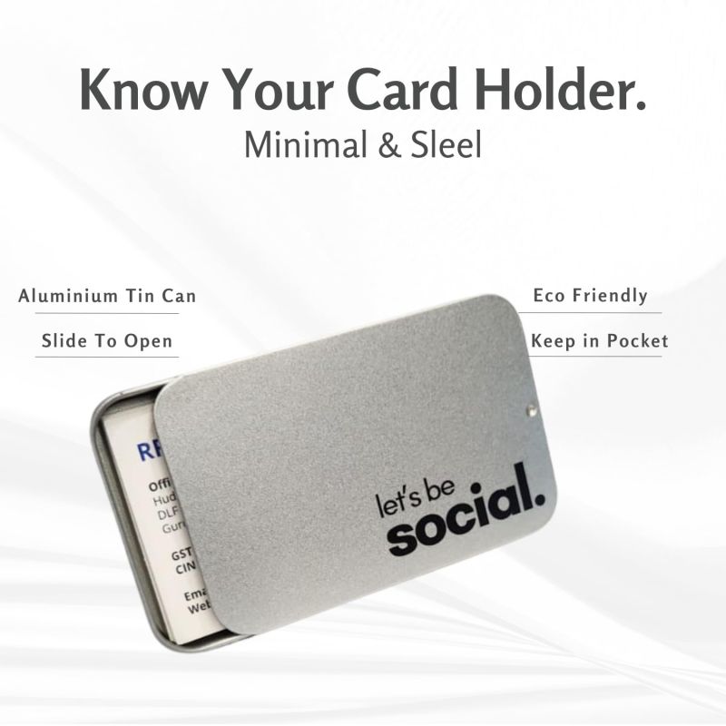 Information graphic from the Amazon listing for tinydabba Metal Visiting Card Holder